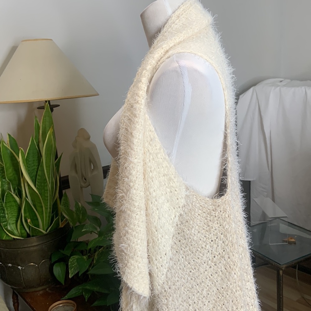 Soft Surroundings Sleeveless Cardigan Soft Cozy Plush Cream L/XL (12-18) $89! - Picture 7 of 11